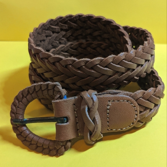 Unbranded Argentinan Crafted Women\'s Brown and Tan Belt Argentina Braided Leather Belt Brown Soft Womens Size 34  main image 2